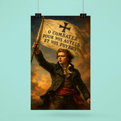 Henri de La Rochejaquelein Vendee banner raised poster 6