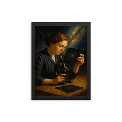 Henrietta Leavitt measuring stellar plates framed print on a plain backdrop in size 12"x16".