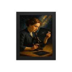Henrietta Leavitt measuring stellar plates framed print on a plain backdrop in size 8"x10".