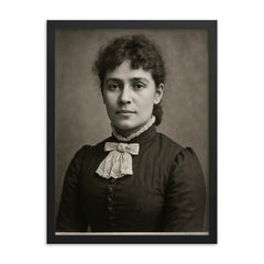 Henrietta Mann framed print on a plain backdrop in size 18"x24".