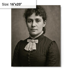 Henrietta Mann metal print on a plain backdrop in size 16"x20".