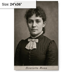 Henrietta Mann metal print on a plain backdrop in size 24"x36".
