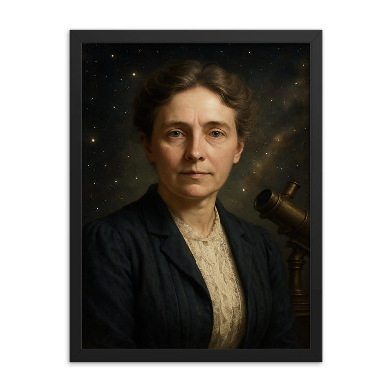 Henrietta Swan astronomer framed print on a plain backdrop in size 18