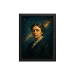 Henrietta Swan Leavitt star map portrait framed print on a plain backdrop in size 12"x16".