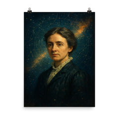 Henrietta Swan Leavitt star map portrait poster on a plain backdrop in size 8"x10".