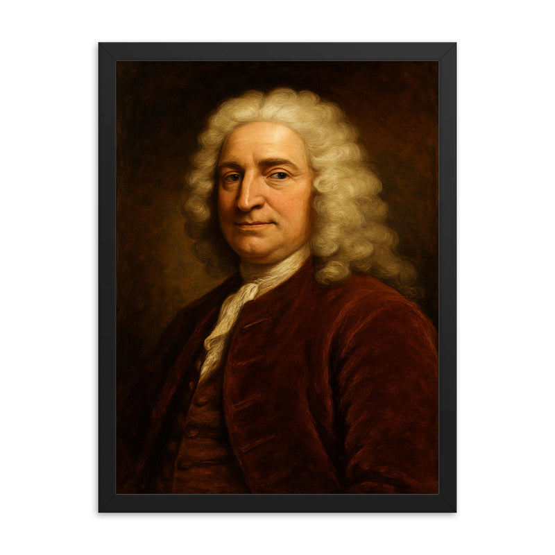 Henry Fielding framed print on a plain backdrop in size 18