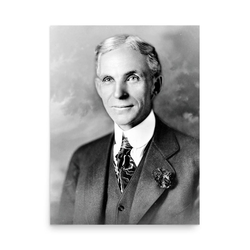 Henry Ford poster on a plain backdrop in size 18