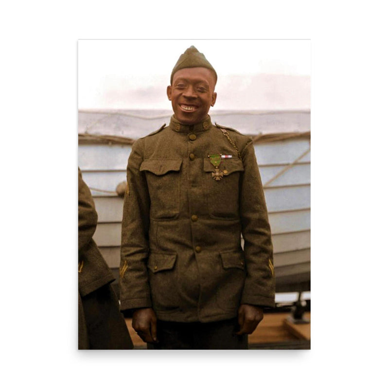 Henry Johnson poster on a plain backdrop in size 18