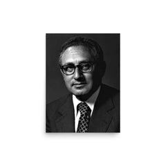 Henry Kissinger poster on a plain backdrop in size 12"x16".