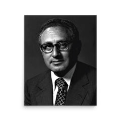 Henry Kissinger poster on a plain backdrop in size 16"x20".