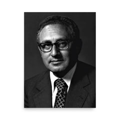 Henry Kissinger poster on a plain backdrop in size 18"x24".