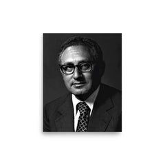 Henry Kissinger poster on a plain backdrop in size 8"x10".