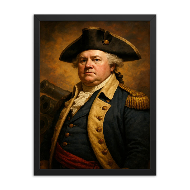 Henry Knox framed print on a plain backdrop in size 18