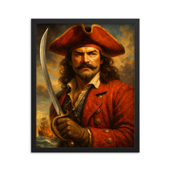 Henry Morgan framed print on a plain backdrop in size 16"x20".