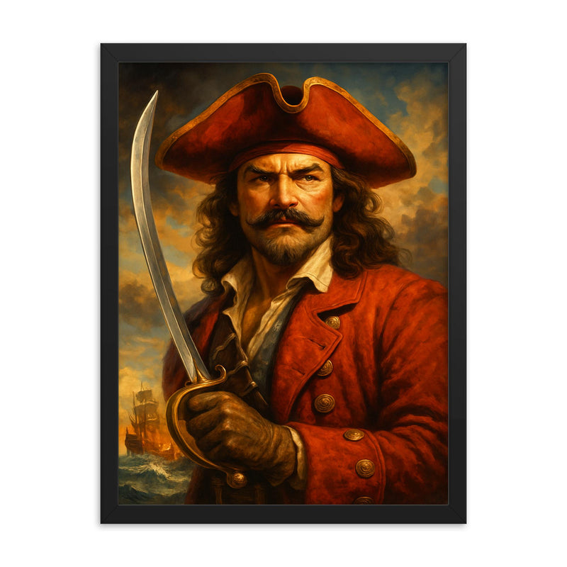 Henry Morgan framed print on a plain backdrop in size 18
