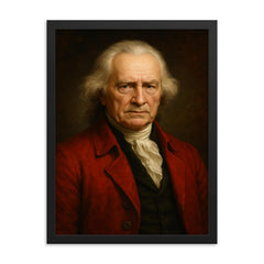 Henry Rutgers portrait framed print on a plain backdrop in size 18"x24".