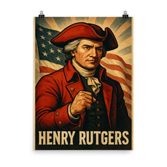 Henry Rutgers poster on a plain backdrop in size 8"x10".