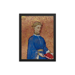 Henry V framed print on a plain backdrop in size 12"x16".