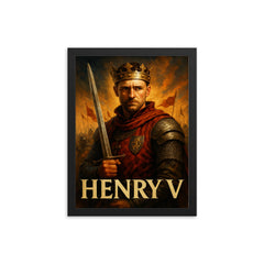 Henry V framed print on a plain backdrop in size 12"x16".