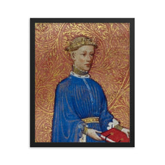Henry V framed print on a plain backdrop in size 16"x20".