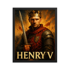 Henry V framed print on a plain backdrop in size 16"x20".