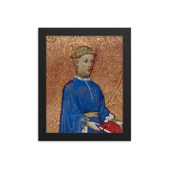 Henry V framed print on a plain backdrop in size 8"x10".