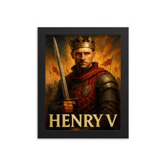 Henry V framed print on a plain backdrop in size 8"x10".