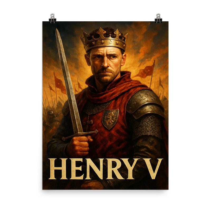 Henry V poster on a plain backdrop in size 8