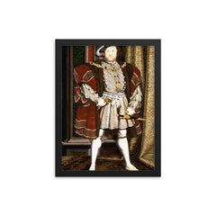 Henry VIII framed print on a plain backdrop in size 12"x16".