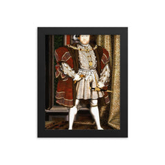 Henry VIII framed print on a plain backdrop in size 8"x10".