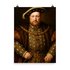 Henry VIII of England poster on a plain backdrop in size 8"x10".