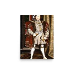 Henry VIII poster on a plain backdrop in size 12"x16".