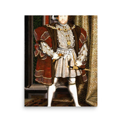 Henry VIII poster on a plain backdrop in size 16"x20".