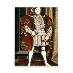 Henry VIII poster on a plain backdrop in size 18"x24".