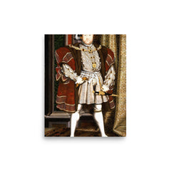 Henry VIII poster on a plain backdrop in size 8"x10".