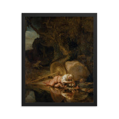 Hera by Carel Fabritius framed print on a plain backdrop in size 16"x20".