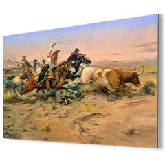 Herd Quitter by Charles Marion Russell metal print mockup