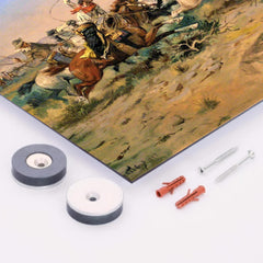 Herd Quitter by Charles Marion Russell metal print mockup