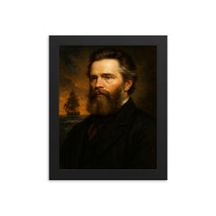 Herman Melville framed print on a plain backdrop in size 8"x10".