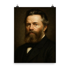Herman Melville portrait poster on a plain backdrop in size 8"x10".
