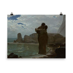 Hero and Leandre by Louis-Marie Baader, 1866 poster on a plain backdrop in size 8"x10".