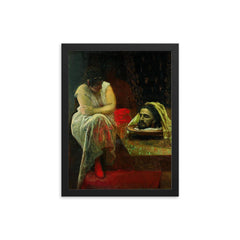 Herodias by Ivan Kramskoy, 1886 framed print on a plain backdrop in size 12"x16".