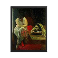 Herodias by Ivan Kramskoy, 1886 framed print on a plain backdrop in size 16"x20".