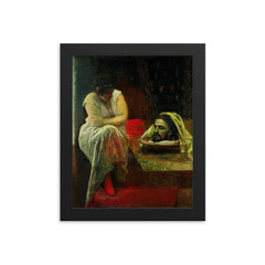 Herodias by Ivan Kramskoy, 1886 framed print on a plain backdrop in size 8"x10".