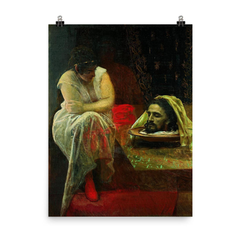 Herodias by Ivan Kramskoy, 1886 poster on a plain backdrop in size 8