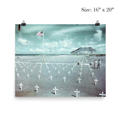 Heroes All - USMC Cemetery on Iwo Jima poster 2