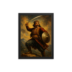 Heroic picture of Bajo Pivljanin framed print on a plain backdrop in size 12"x16".