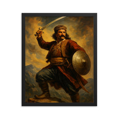 Heroic picture of Bajo Pivljanin framed print on a plain backdrop in size 16"x20".