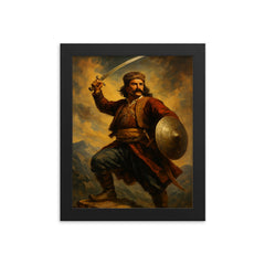 Heroic picture of Bajo Pivljanin framed print on a plain backdrop in size 8"x10".