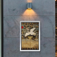 Heron bird - antique Chinese Qing dynasty embroidery poster 2